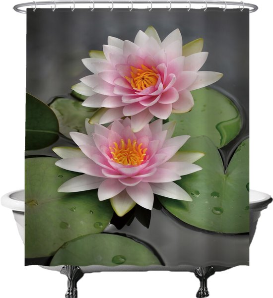SDOTPMT 36x72 inch Spa Japans Thema douchegordijn Groene Bamboe Bladeren Orchidee Basalt Stenen