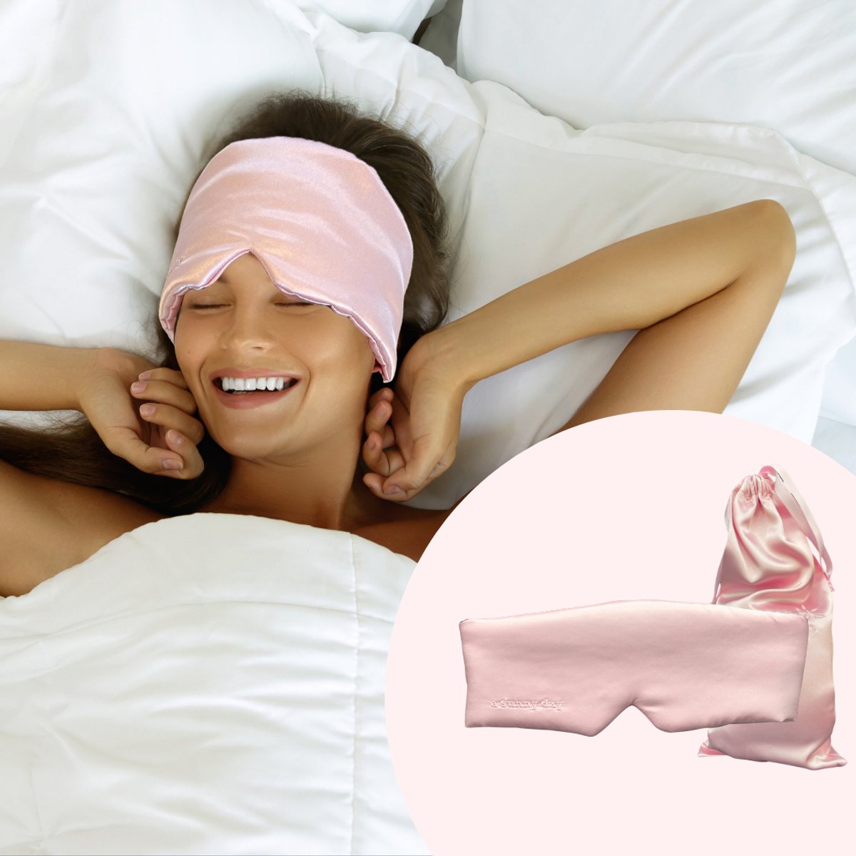 a sunny day Zijden slaapmasker - Slaapmasker - Slaapmasker vrouwen - Slaapmaskers - Oogmasker slaap - Mulberry silk - Moerbei zijde
