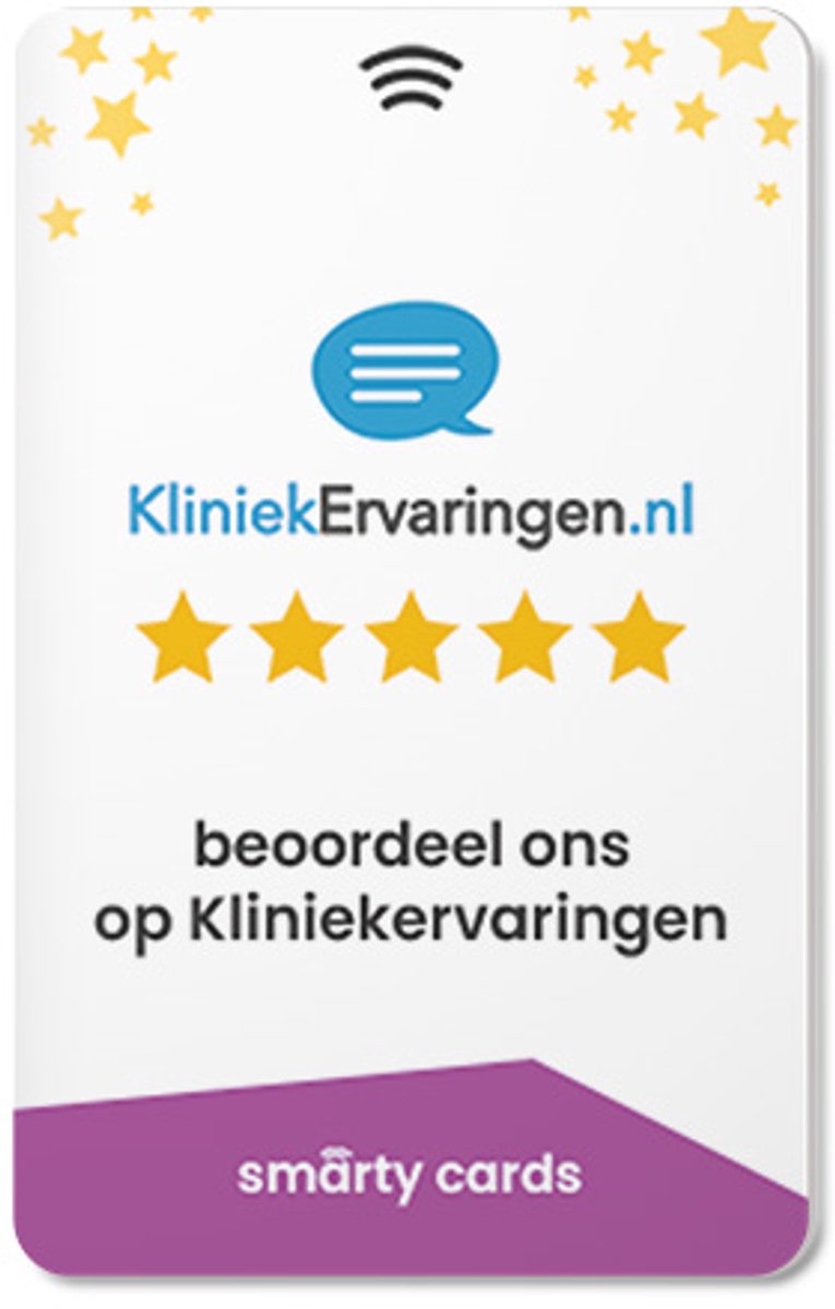 Smarty Cards Gele Sterren - Kliniekervaringen Review Kaart - NFC - Gele Sterren - Ideaal voor Zorginstellingen