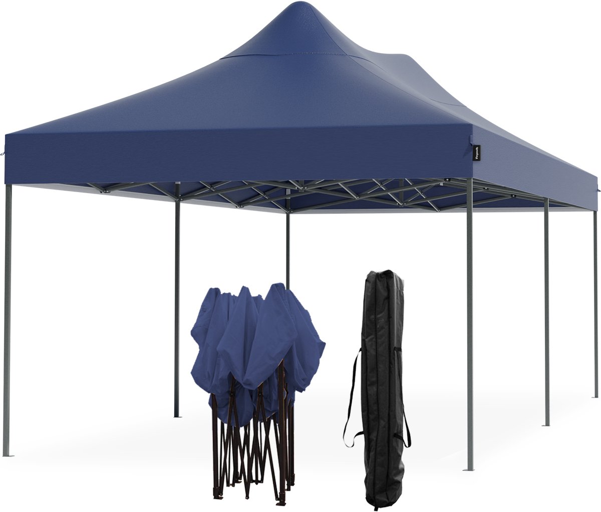 Bol.com LifeGoods Partytent - Opvouwbaar - 3x6 m - Easy Up - Paviljoen - Waterdicht - Draagtas met Wieltjes - Donkerblauw aanbieding