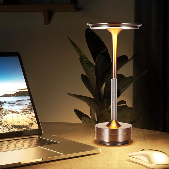 Draadloze LED Tafellamp Oplaadbaar, ANTELA Draadloos Opladen Tafellamp