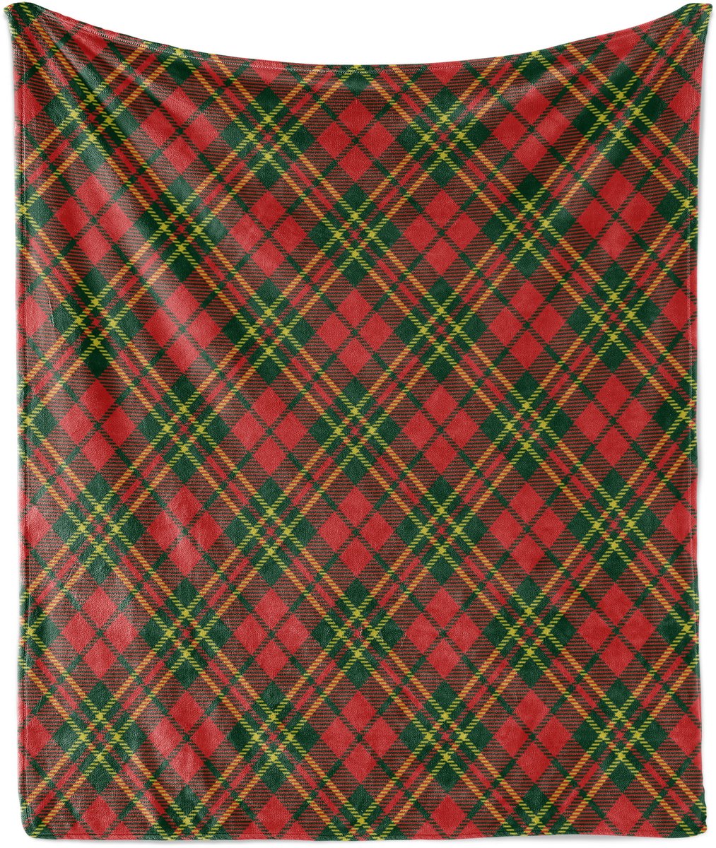 New Bed Geruit Iers Tartan Kerst Zachte Flanellen Fleece Deken, 125 cm x 175 cm