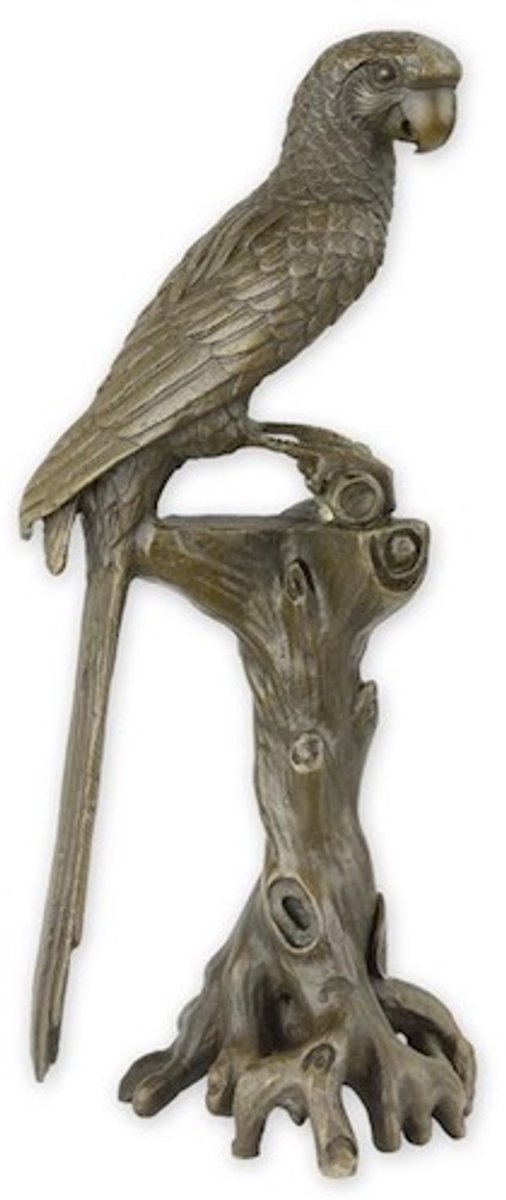 Ara Papegaai - Bronzen Beeld - Vogel Sculptuur - Brons Beeldje - Kunst Decoratie - 8x7x18