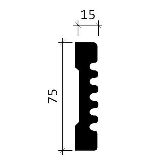 Marbet Plafondlijsten van polystyreen (XPS), hoogwaardige stuclijsten, licht en robuust in modern design, sierlijst, 50 m, 22 x 22 mm