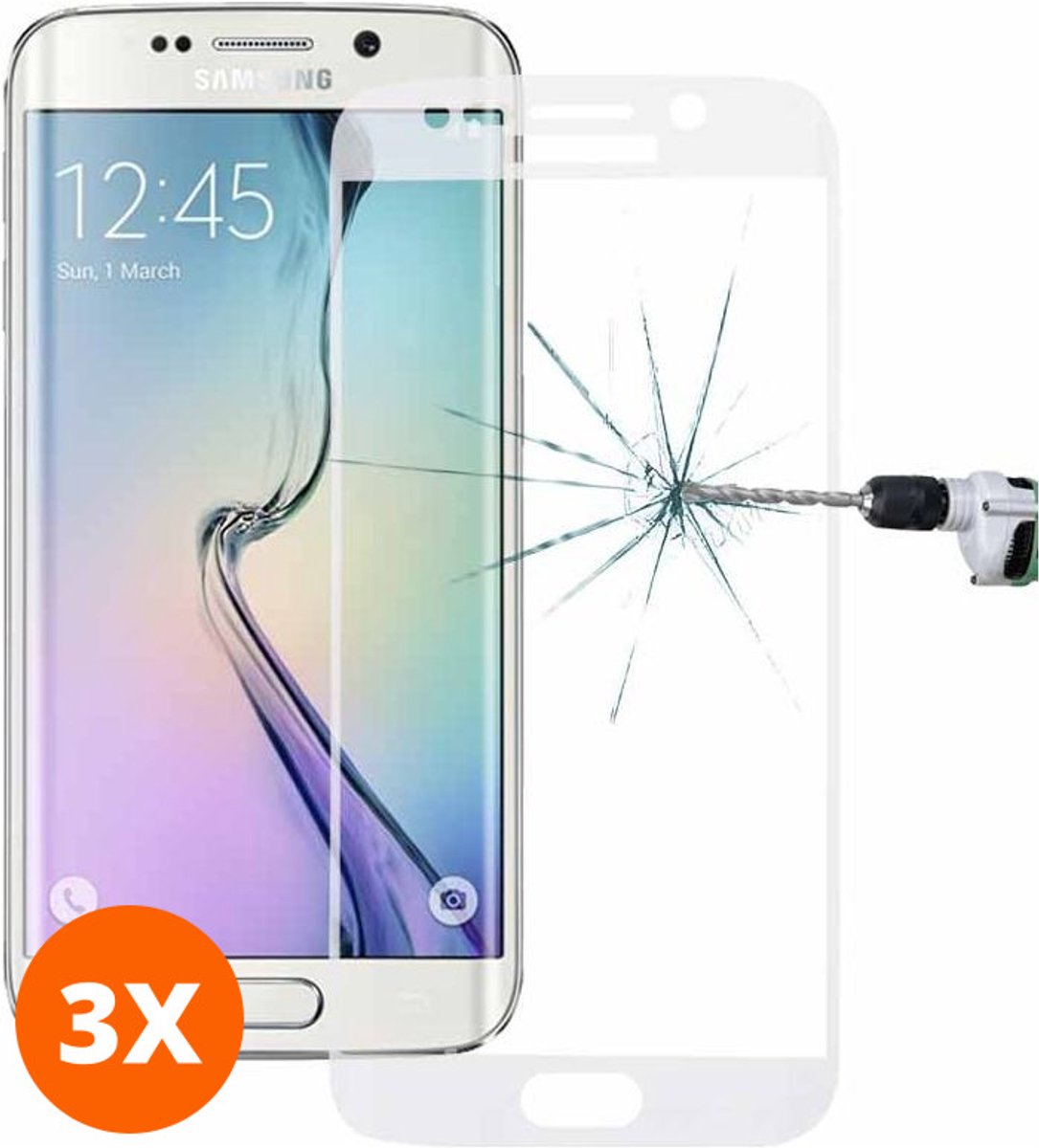 Mobigear Screenprotector geschikt voor Samsung Galaxy S6 Edge Plus Glazen | Mobigear Premium Screenprotector - Case Friendly (3-Pack)