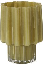Boltze - Designvaas - Handgemaakt - Vaas - Olijf groen - Glas - 17.7x24cm