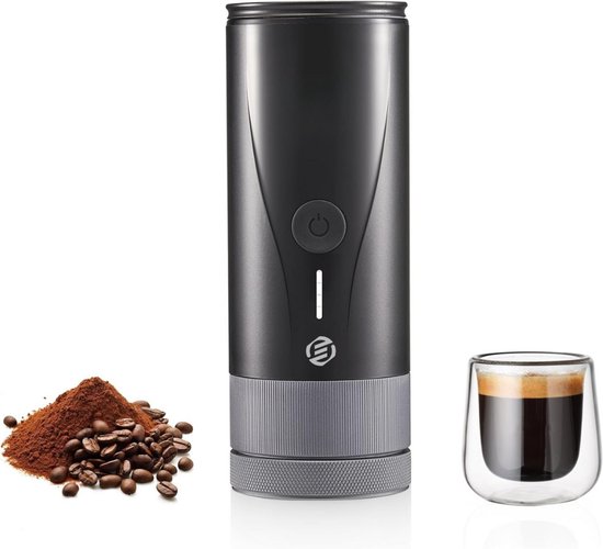 Mocoli Koffiemachine, draagbare espressomachine, reiskoffiemachine, 12 V accu, koffiezetapparaat, campingkoffiezetapparaat voor reizen en in de auto (wit frame