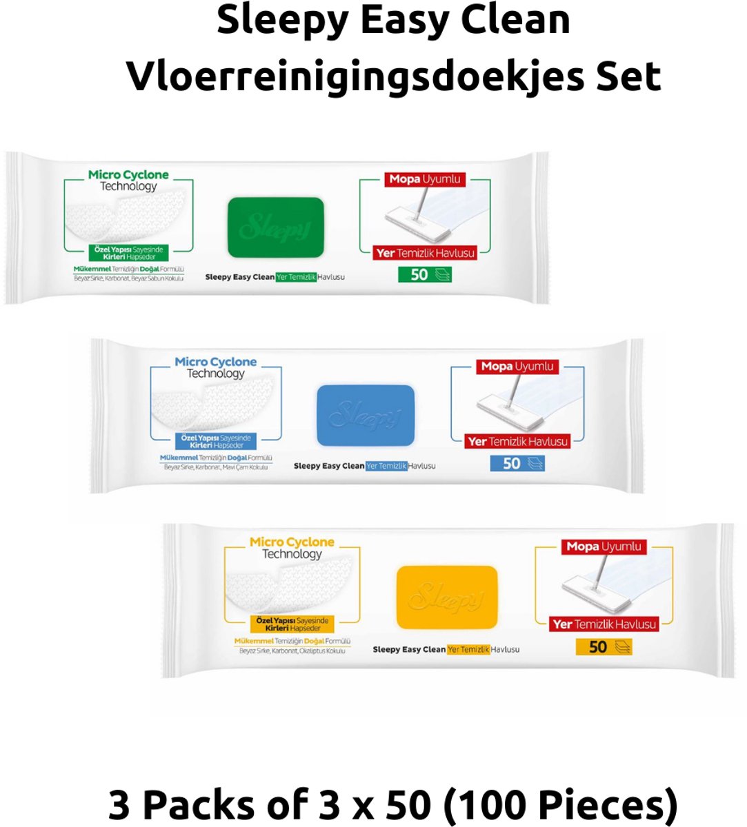 Sleepy Easy Clean Vloerreinigingsdoekjes Set 3x 4 XL 50 vellen