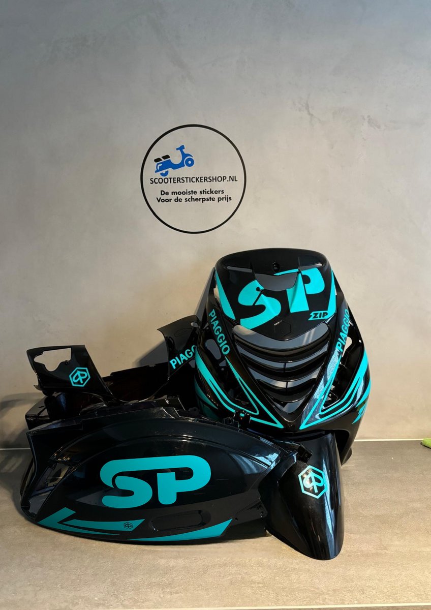 Zip SP S set - Stickerset Zip - Scooterstickers - Piaggio Zip SP - Piaggio Zip - Turqouise - Mat