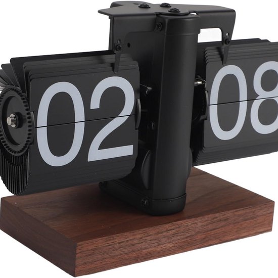 Retro Klapklok, Automatisch Draaiende Vintage Stijl Digitale
