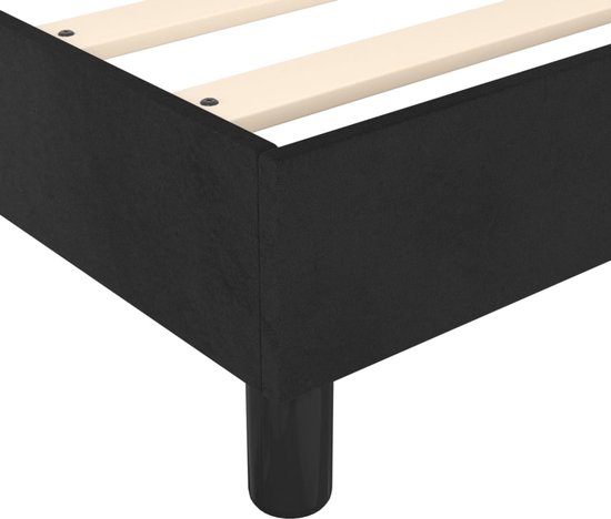 vidaXL Boxspring avec matelas Velours Noir 140x200 cm - Boxspring - Sommiers - Lit - Meubles de couchage