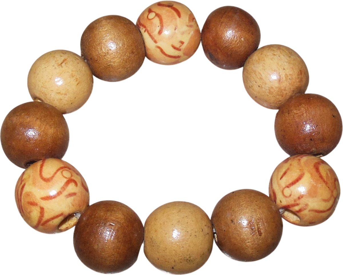 Armband kralen lichtbruine tinten