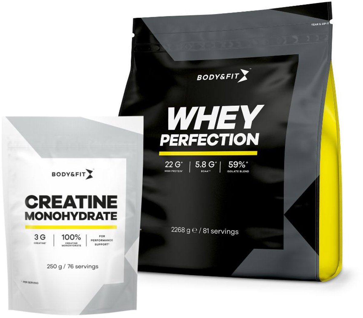 Whey Perfection Whey Protein 2268 gram Banaan en Creatine Monohydraat 250 gram Bundel