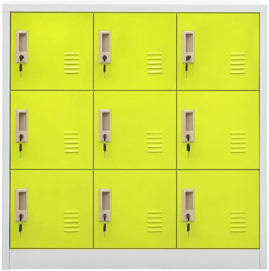 vidaXL Armoires à casiers 5 pcs 90x45x92-5 cm Acier Gris clair et vert - Armoire de casier - Armoires à casiers - Armoire de casier - Armoires de casier