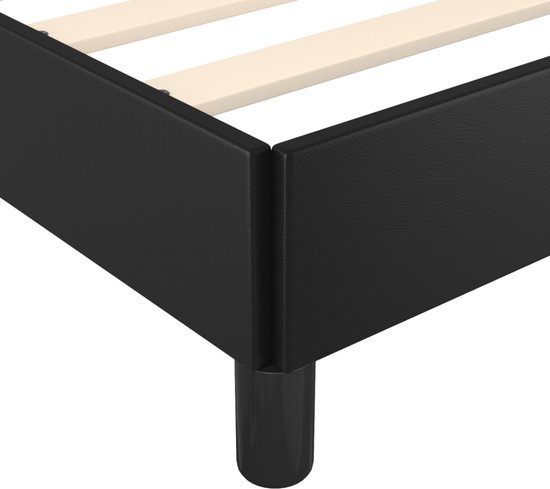 vidaXL Cadre de lit avec tête de lit Simili cuir Noir 140x200 cm - Cadre de lit avec tête de lit - Encadrements de lit avec têtes de lit - Cadre de lit - Lit