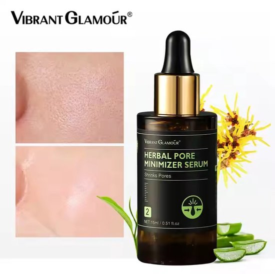 VIBRANT GLAMOUR Herbal Pore Minimizer Serum - Tegen vette huid - Tegen Acne - Poriën verkleinend - Serum