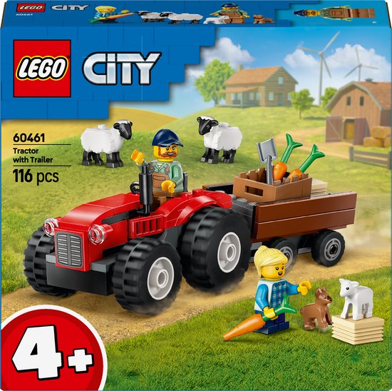 LEGO City Rode Tractor met Aanhanger en Schapen - 60461 | bol