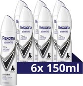Bol.com Rexona Women Advanced Protection Anti-Transpirant Spray - Invisible - onzichtbaar op zwarte en witte kleding - 6 x 150 ml aanbieding