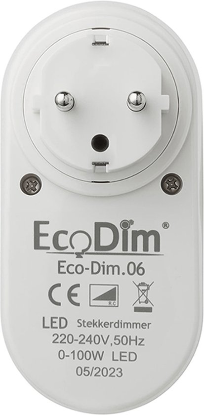 LED prise murale Dimmer - 0-150W, Bouton-tour, Cut Phase, silencieux 100% - ECODIM