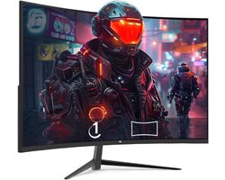 Gaming Monitor Gebogen 24'' - 180 Hz - 165 Hz - 144 Hz - Full HD 1920x1080 - 1 ms MPRT - FreeSync - DP-Kabel - 1650R VA - 300cd/m² - HDMI 2.1 & DP 1.4 - Verstelbare Kanteling - 178° Kijkhoek