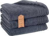 Betully ® Gibby XL Handdoeken Antraciet - 70x140 - Set van 3 - Badhanddoeken hotelkwaliteit - 100% katoen