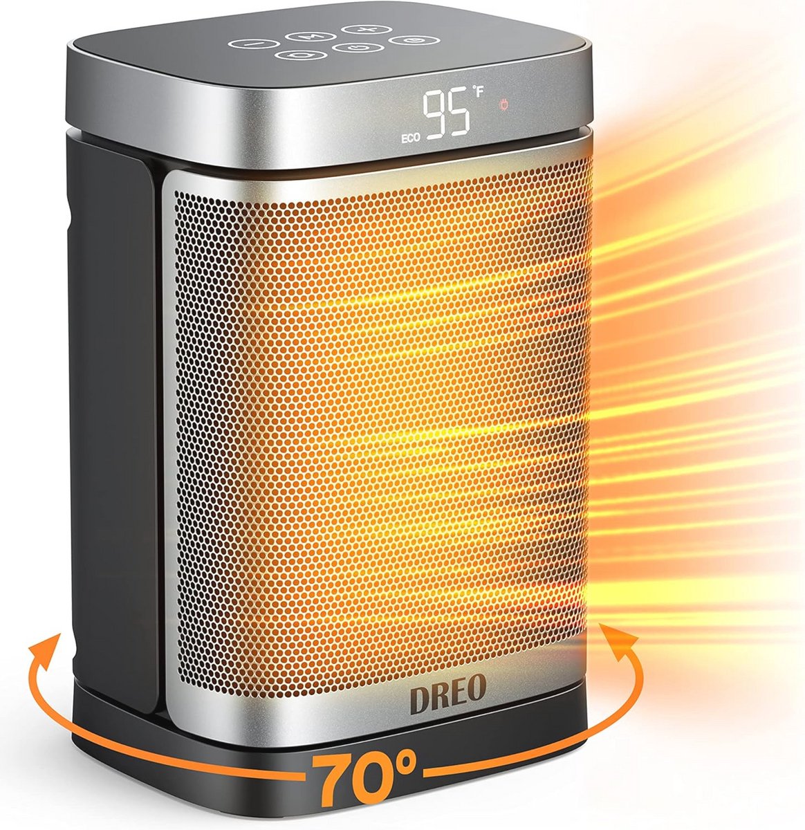 Slimme Draagbare Verwarming 1500W voor Binnen, Wifi Compatibel met Alexa en Google Assistant, Oscillerende 70° met Thermostaat en Afstandsbediening
