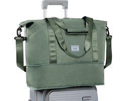 TAN.TOMI Handbagage Tas 42x23x28 cm - Opvouwbare Reistas 38L - Weekendtas & Duffel Bag - Waterdichte Cabin Bag voor Dames en Heren - Geschikt als Handbagage voor Vliegtuig - Groente