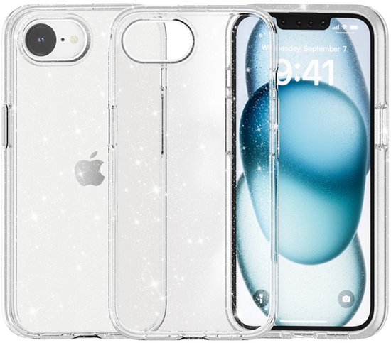 Coque Coverup - Adaptée à iPhone 16 - Coque arrière Coverup Glitter TPU - Transparente