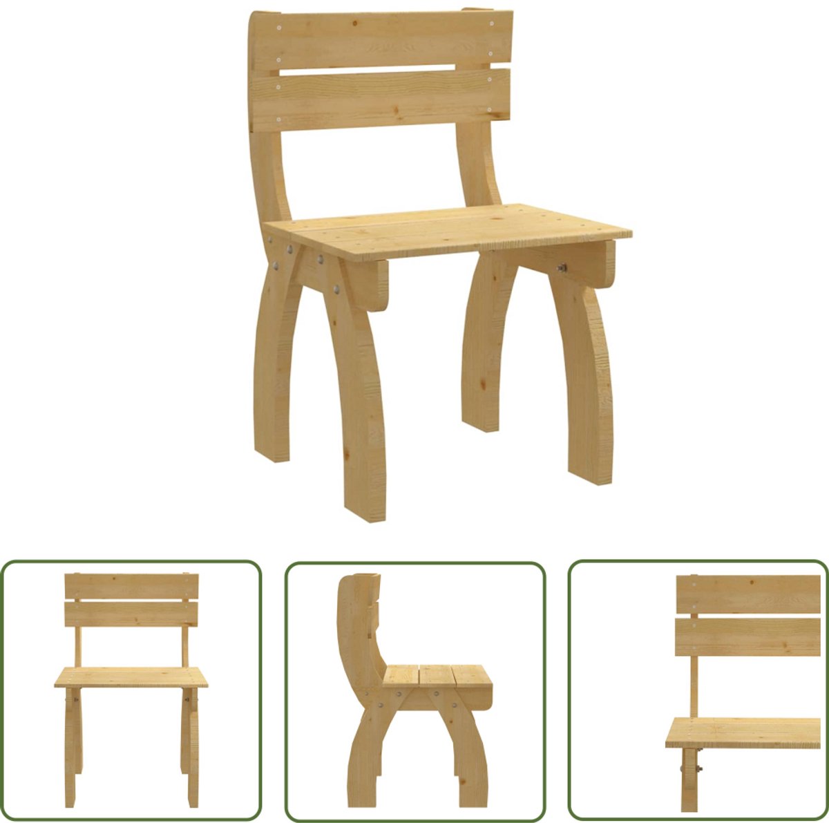 Tuinstoel van geïmpregneerd grenenhout met lounge stoelontwerp - The Living Store.