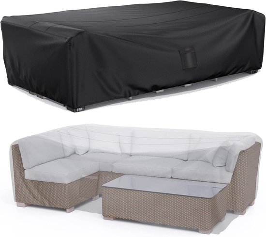AEUUEU Vierkante tafelhoes voor buiten, waterdicht, 130 x 120 x 70 cm / l x b x h zware hoezen voor buiten tuinmeubelen, voor rotanset, terrasbanken, salontafels enz