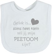 Bavoir Soft Touch Bavoir "Le Geluk est parfois tout petit Veux-tu être mon PARRAIN ?" Mètre Katoen Unisexe Wit/Gris Taille 33x22 Cm