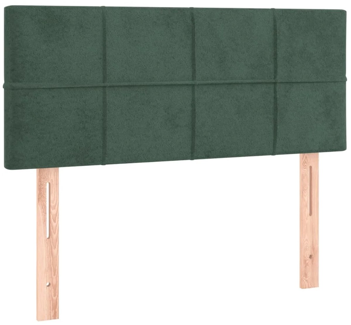RM Store® - Bed Hoofdeinde - Fluwelen Hoofdbord - Hoofdbordkussen - LED Verlichting - Slaapkamer - Donkergroen - 80 x 5 x 88 cm.