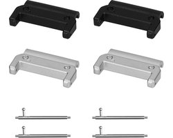 kwmobile verbindingsadapter horlogebandje geschikt voor Garmin Epix 2 / Instinct 2 / Instinct 3 45mm / Fenix 8 47mm - Voor 20mm bandjes - Set van 4 - Geen gereedschap nodig
