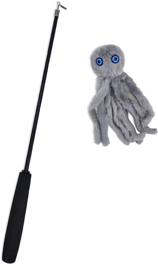 Katten speeltjes Katten Speelgoed Kattenspeeltjes Katten Hengel Octopus Incl. Hengel - Grijs