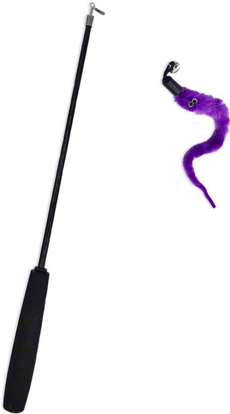 Katten speeltjes Katten Speelgoed Kattenspeeltjes Katten Hengel Worm Incl. Hengel - Paars