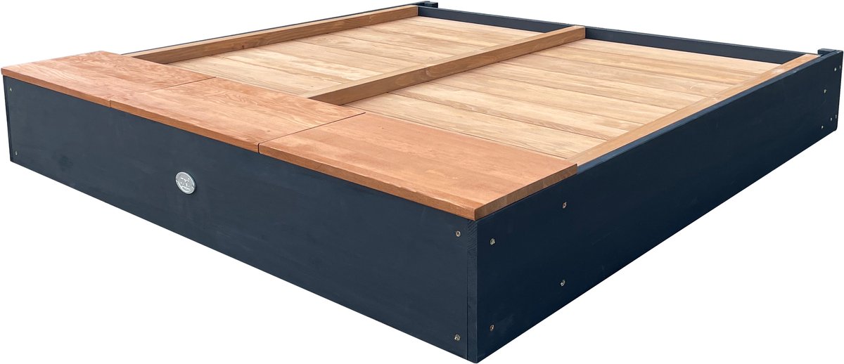 AXI Mandy zandbak XXL met opbergruimte en deksel Antraciet/bruin – Met bankje en krijtbord - Inclusief gronddoek - 10 jaar garantie! — afbeelding 7