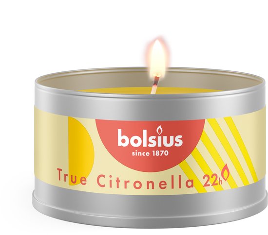 Bolsius - True Citronella - Geurkaars in Blik - 4 stuks - 22 branduren
