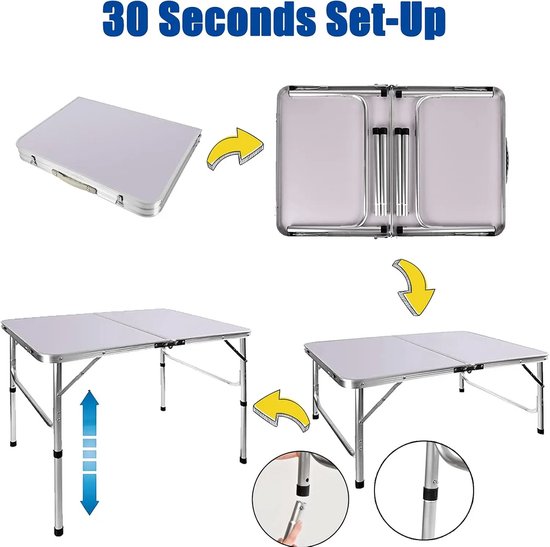 Betaalbare Goederen® picknicktafel inklapbaar - RVS - picknicktafel opklapbaar - camping - tuin - picknick tafel - picnicktafel van Betaalbare Goederen — afbeelding 2