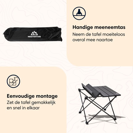 RIGIDON Campingtafel, 56 x 40 cm, draagbare opvouwbare aluminium picknicktafels, vierkante multifunctionele metalen ultralichte reistafel, mini kleine lage tafel voor vissen, tuin, strand, kamp