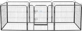 Lendo Online - Hondenren - Hondenkennel - Puppyren met 8 panelen van 80x80cm - Staal - Ø 210 cm en 640cm omtrek - Antraciet