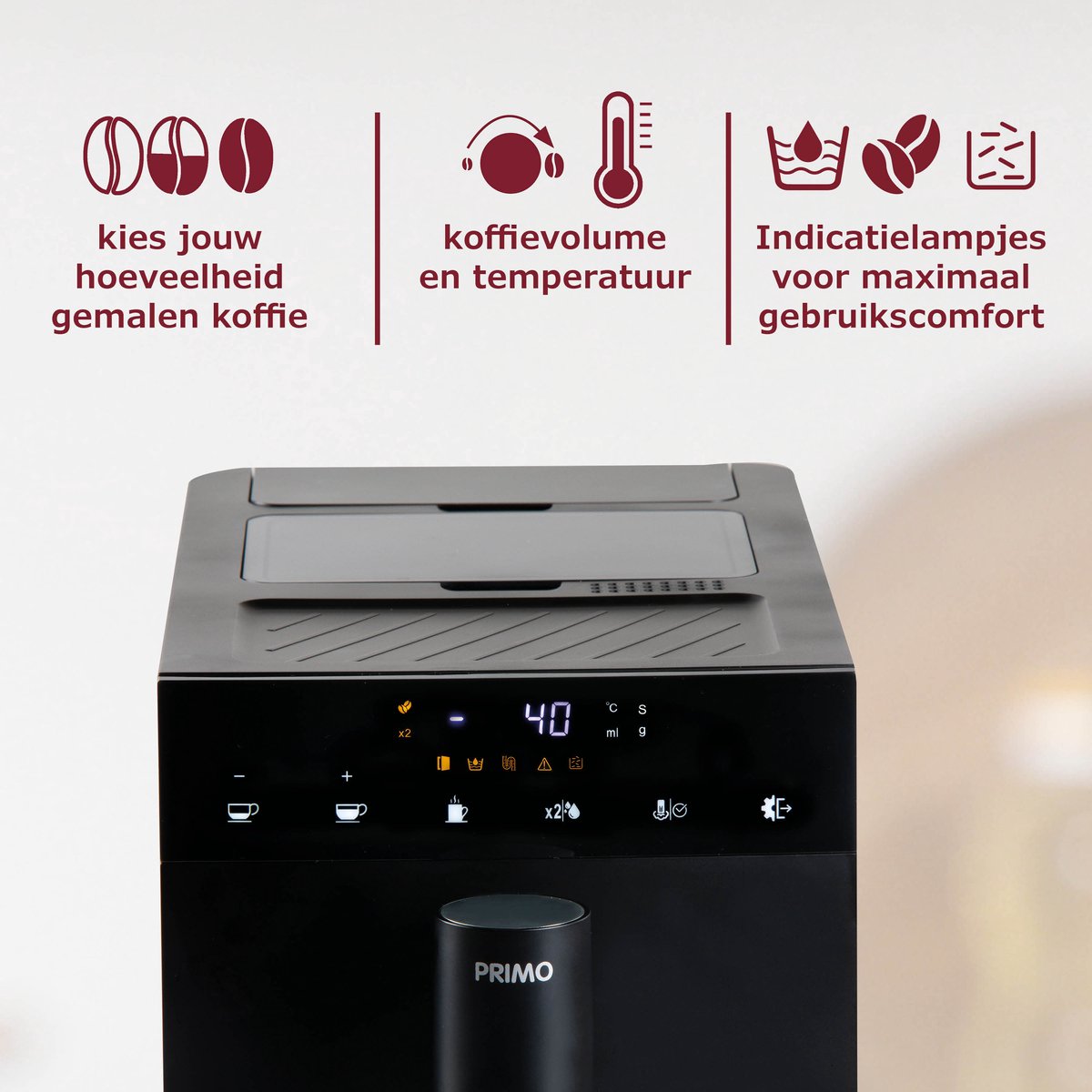Afbeelding 3 van PRIMO PR600K Volautomatische Espressomachine - Zwart