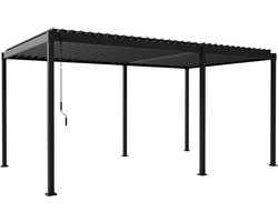MIRADOR Pergola 80 Solid 3x5 m Staal Antraciet verstelbaar lamellendak Tuin Terras Pergola Wintervast Stabiel Paviljoen