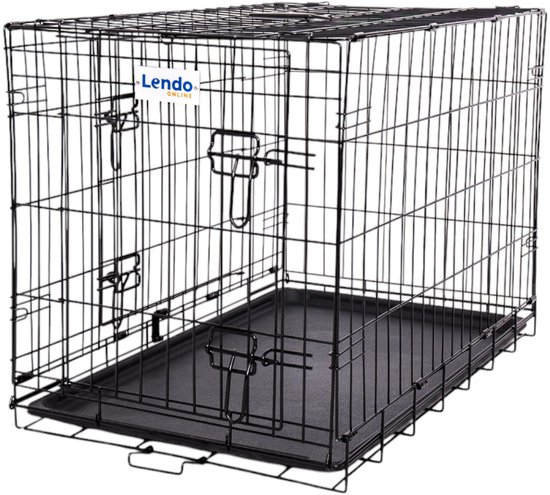 Lendo Online hondenbench opvouwbaar – 76x47x55cm – 2 deuren