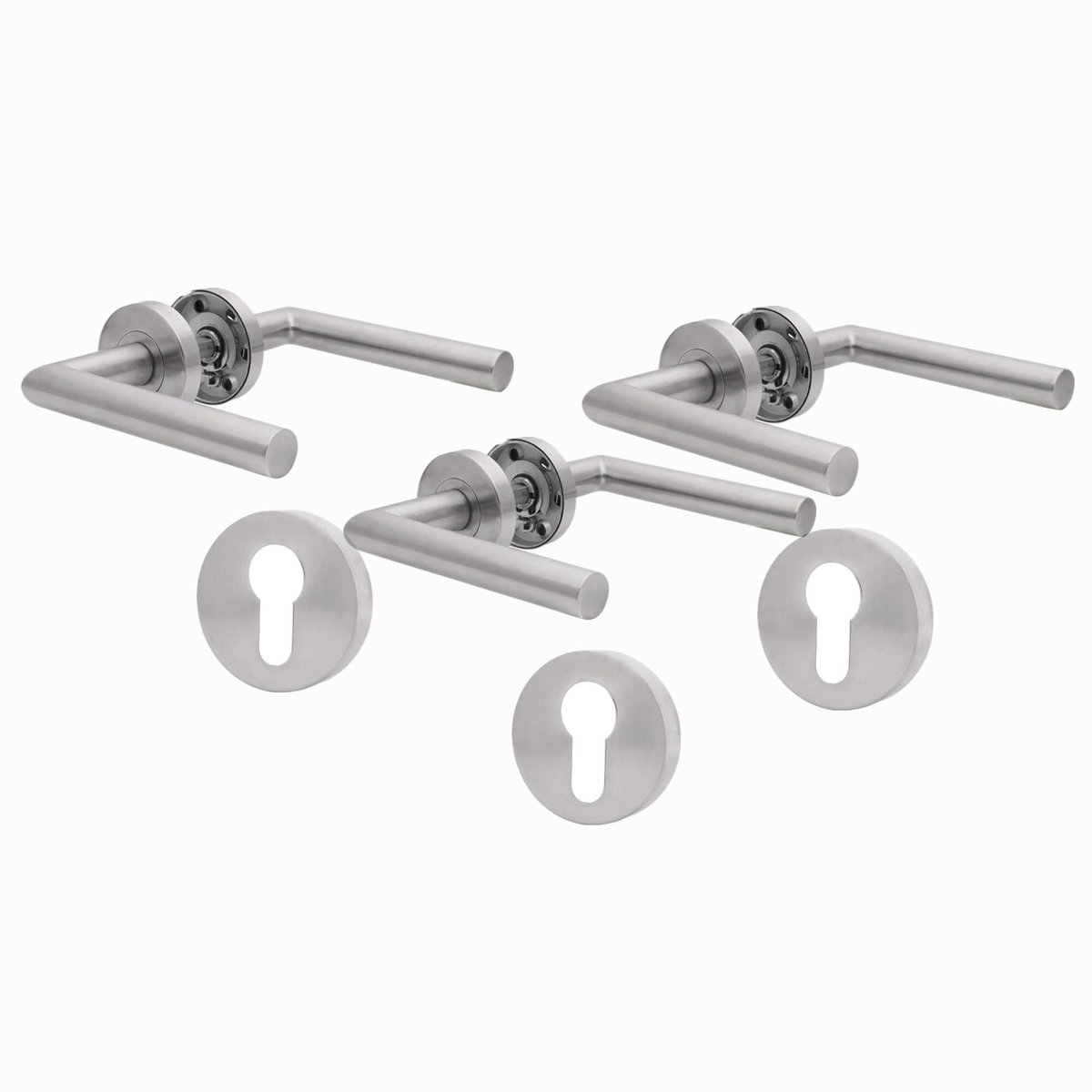 My Ninki ® Moderne L-vormige Deurklinkset van Roestvrij Staal voor Binnengebruik, Badkamer en Toilet