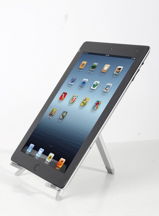 PUJUDODA Tablethouder, iPad-houder, tafel met instelbare hoogte en hoek, inklapbare tabletstandaard voor smartphones, iPhones, iPads, tablets (10,5 - 32,9 cm