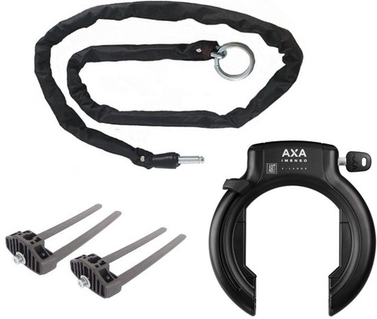 Antivol Vélo AXA Imenso XL AZ - Cadenas à Cadre Extra Large (Ouverture 92 Mm) - Avec Système Plug-in Pour Câble - Clé Amovible - Noir