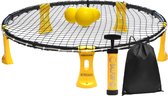 2BEHOME Roundnet set Met LED-Strip inclusief 3 ballen, ballenpomp en handige meeneemtas - Geschikt voor Roundball/Spikebal - Geel