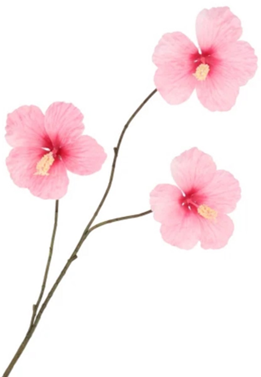 Kunstbloem Hibiscus Roze 85cm