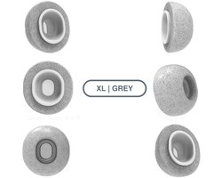 Foam eartips geschikt voor Airpods Pro (2) - 6× Extra Large - Licht Grijs - zachte memory foam opzet oortjes - foamigo®