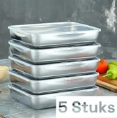 Onlyfire Pizza Ingrediëntenhouder - 5-Vaks RVS Container Met Deksel Professionele Keukenaccessoires
